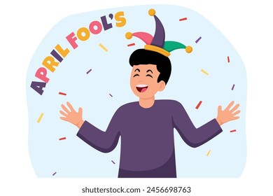 April Fools Flat Illustration Design