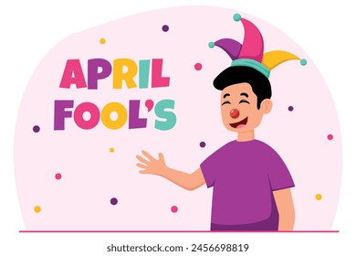 April Fools Flat Illustration Design