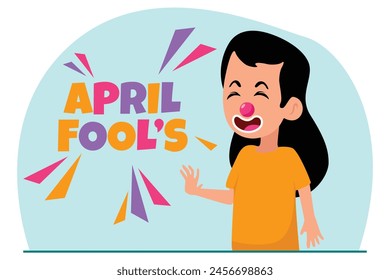 April Fools Flat Illustration Design