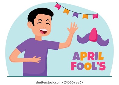 April Fools Flat Illustration Design