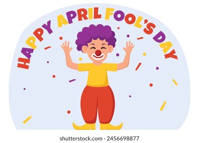 April Fools Flat Illustration Design