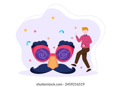 April Fools Flat Illustration Design