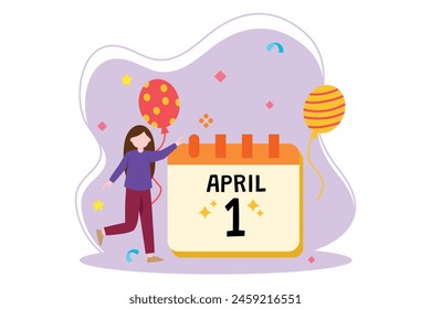 April Fools Flat Illustration Design