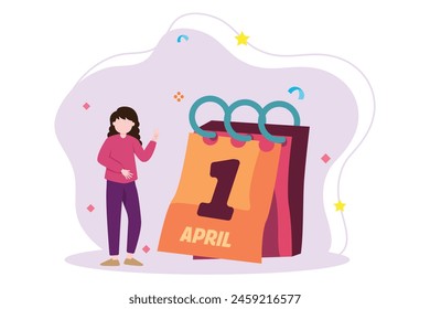 April Fools Flat Illustration Design