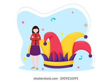 April Fools Flat Illustration Design