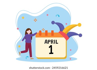 April Fools Flat Illustration Design