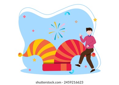 April Fools Flat Illustration Design