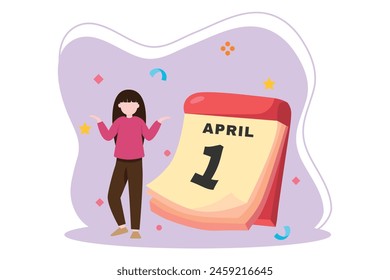 April Fools Flat Illustration Design