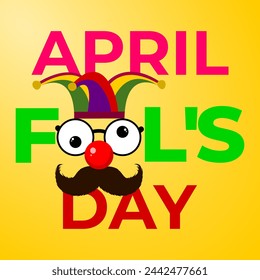 April Fools, Fool April, April foil, April Fools Day square banner illustration vector