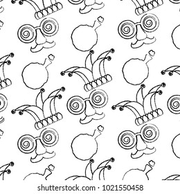 april fools mask jester hat and whoopee cushion background
