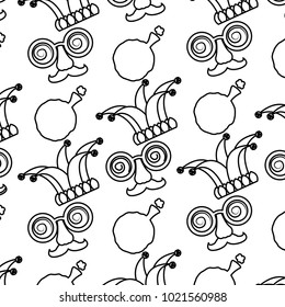 april fools mask jester hat and whoopee cushion background