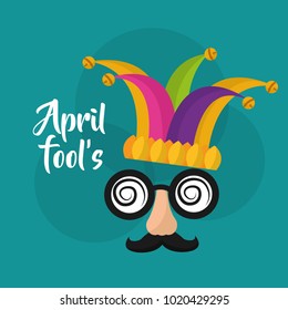 april fools mask mustache silly glasses and hat