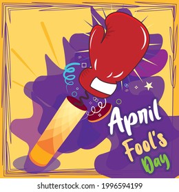 April fools poster Boxing fist joke