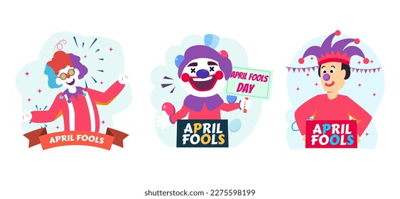 April Fools Punning Flat Bundle Illustration