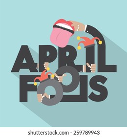 April Fools Typography Design Vector Illustration