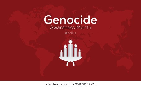 April is Genocide Awareness Month. Vector template Design for banner, greeting card, poster, prints, social media post ,flyer , T shirt with background.