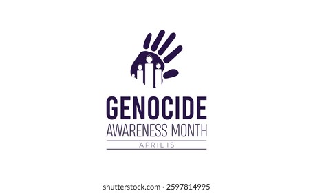 April is Genocide Awareness Month. Vector template Design for banner, greeting card, poster, prints, social media post ,flyer , T shirt with background.