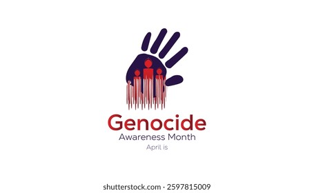 April is Genocide Awareness Month. Vector template Design for banner, greeting card, poster, prints, social media post ,flyer , T shirt with background.