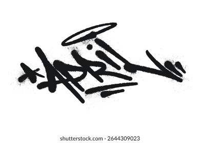 April Graffiti Art Bold Black Spray Paint Texture