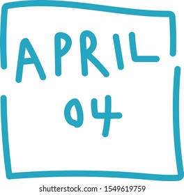 April hand drawn lettering. Seasonal Brush Calligraphy Greeting Card or Banner Template. Vector Illustration.