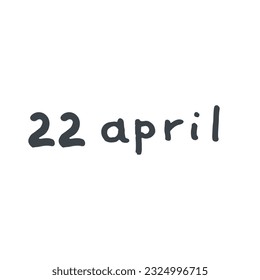  April Handwriting days of calendar black and white script