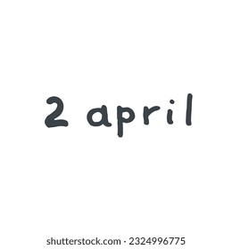  April Handwriting days of calendar black and white script