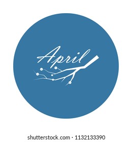 April icon. Element of name of month icons for mobile concept and web apps. Badge style April icon can be used for web and mobile apps
