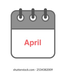 April icon vector. Daily, monthly, yearly calendar icon