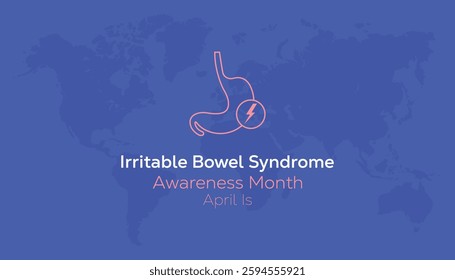 April is Irritable Bowel Syndrome Awareness Month. Vector template Design for banner, greeting card, poster, prints, social media post ,flyer , T shirt with background.