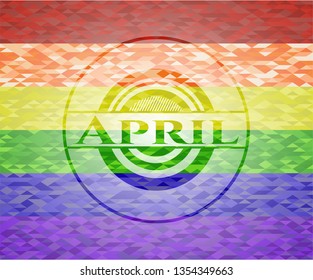 April lgbt colors emblem 