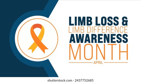 April is Limb Loss and Limb Difference Awareness Month background template. Holiday concept. use to background, banner, placard, card, and poster design template with text inscription
