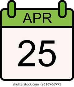 April Line Filled Vector Icon Design