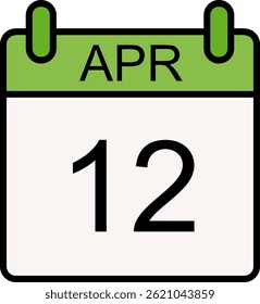 April Line Filled Vector Icon Design