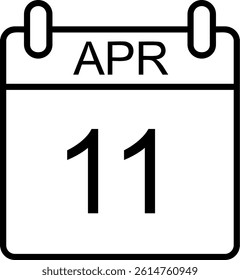 April Line Vector Icon Design