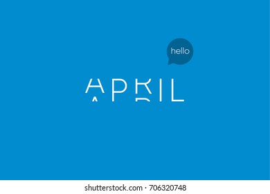 April logo with capitals letters in movement. Editable vector design.