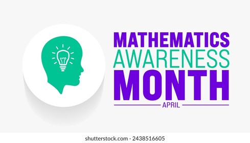 April ist Mathematics Awareness Month Hintergrundvorlage. Urlaubskonzept. Verwenden Sie, um Hintergrund-, Banner-, Plakat-, Karten- und Poster-Design-Vorlage mit Textinschrift und Standardfarbe zu verwenden. Vektor