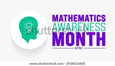 April is Mathematics Awareness Month background template. Holiday concept. use to background, banner, placard, card, and poster design template with text inscription and standard color. vector