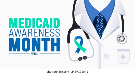 April is Medicaid Awareness Month background template. Holiday concept. use to background, banner, placard, card, and poster design template with text inscription and standard color. vector