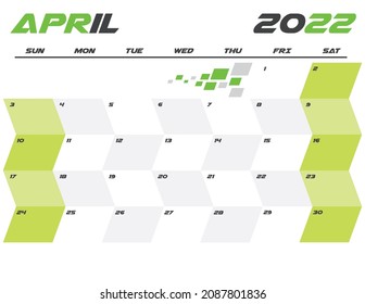 april modern 2022 monthly calendar planner printable