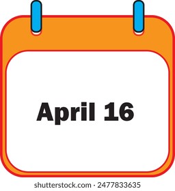 April Month 16 | Date Icon