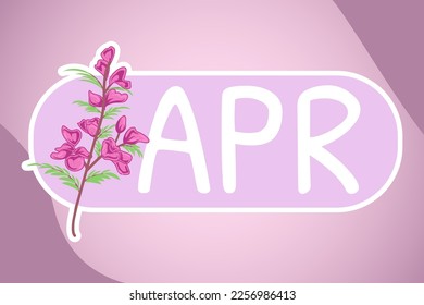 april month birth flower with pink sweet pea illustration