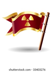 April month calendar icon on royal vector flag button, good for use on websites, in print, or on promotional materials