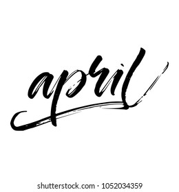 APRIL. MONTH. HAND LETTERING. SPRING