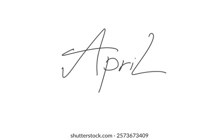 April month text font calligraphy hand written lettering script black color april month 2025 2026 year calendar week day event template banner object poster graphic design time schedule event business