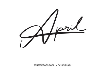 April Monat Text Schriftart Kalligrafie Hand geschrieben Schrift Schrift schwarz Farbe Objekt Symbol April Monat glücklich Ostertag Ei Frühling April Sommer frisch schönen Urlaub April Monat Banner Karte 