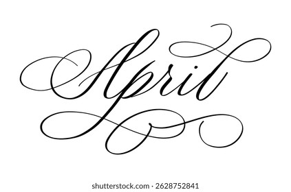April month written using calligraphic style