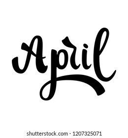 April Name Month Handwritten Lettering Text Stock Vector (Royalty Free ...