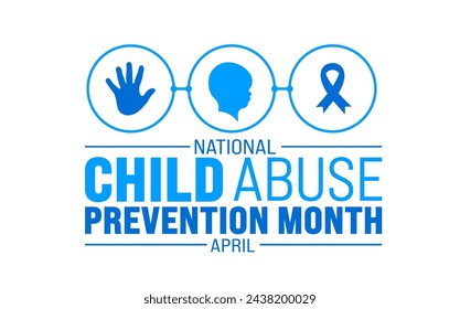 April is National Child Abuse Prevention Month background template. Holiday concept. use to background, banner, placard, card, and poster design template with text inscription and standard color.