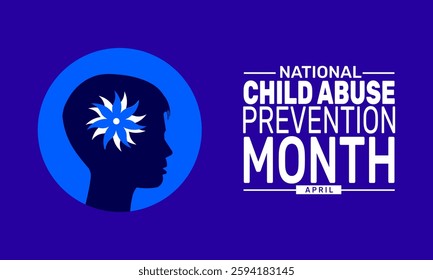 April Is National Child Abuse Prevention Month. Holiday concept. suitable for placard, background,Greeting Card, Poster design template with text inscription, standard Social Media Post.