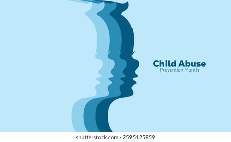April is National Child Abuse Prevention Month. Vector template Design for banner, greeting card, poster, prints, social media post ,flyer , T shirt with background.